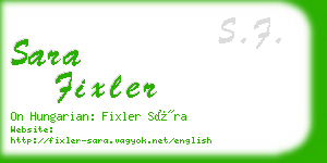 sara fixler business card